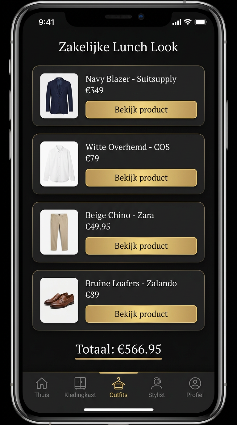 Zakelijke Lunch Look outfit met producten